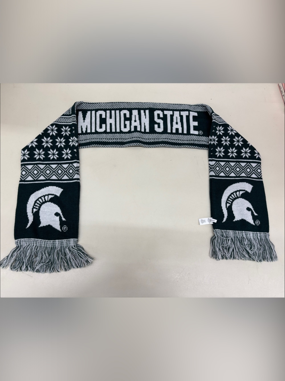 Forever Collectibles Michigan State Green & White Knit Scarf